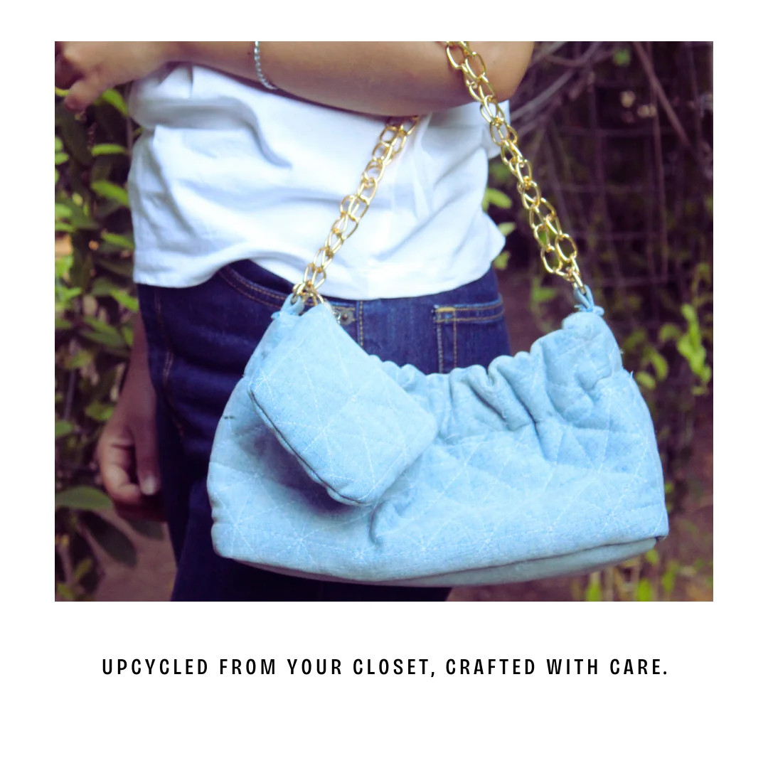 Soft Fold Quilted Denim Bag