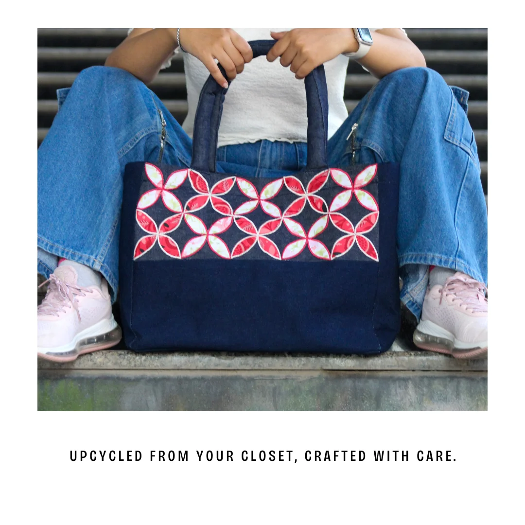 Floral Patchwork Embroidered Tote