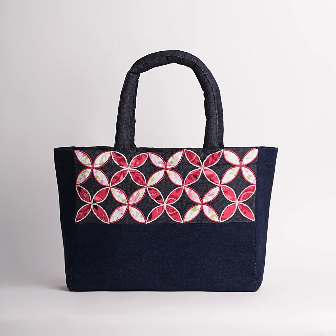 Floral Patchwork Embroidered Tote