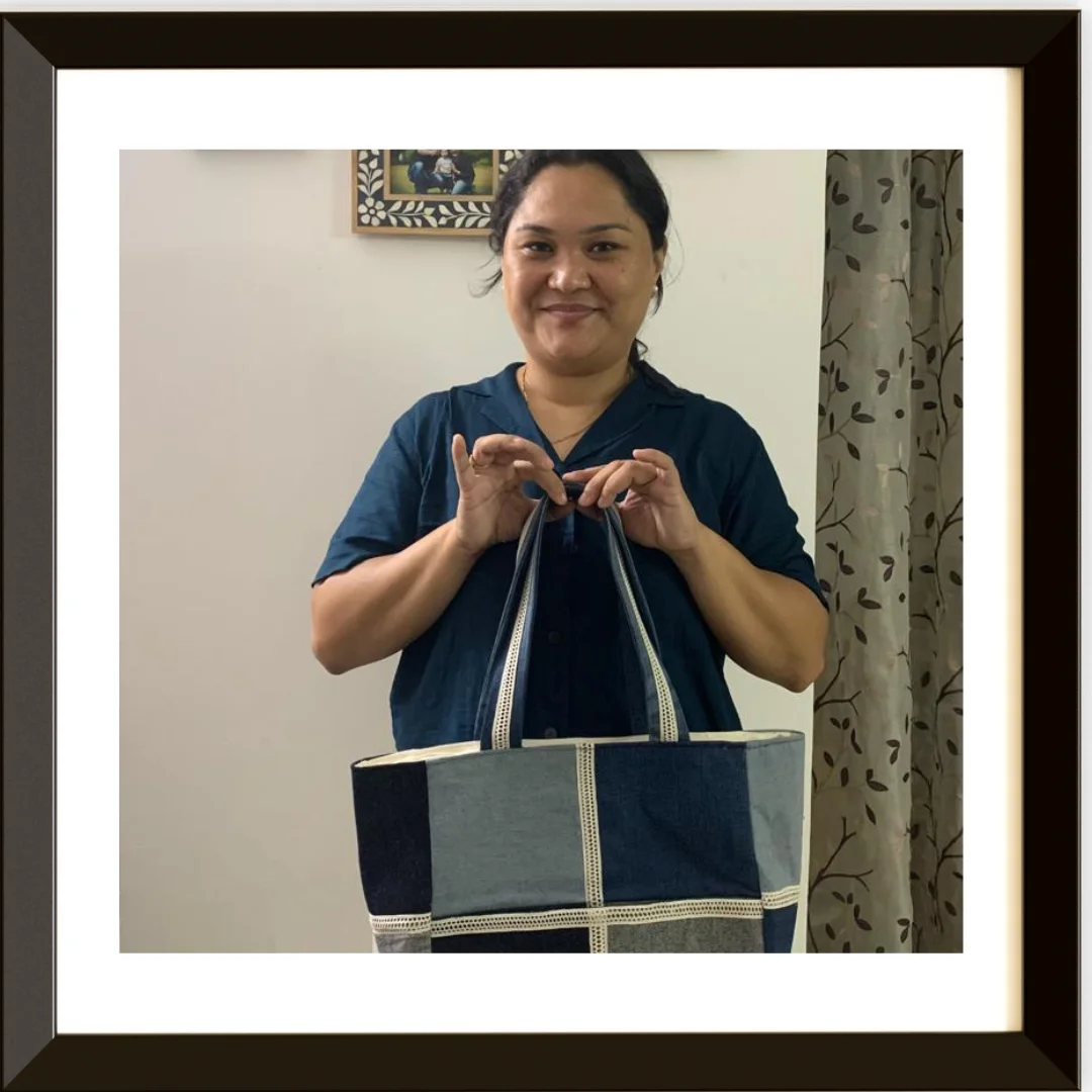 Inside Out Denim Tote