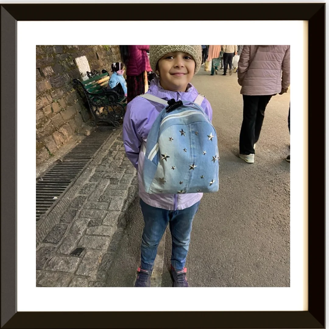 Embellished Denim Mini Backpack